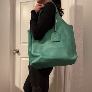 Burberry Brit Two Tone Grainy Leather Shopper Tote NWT
